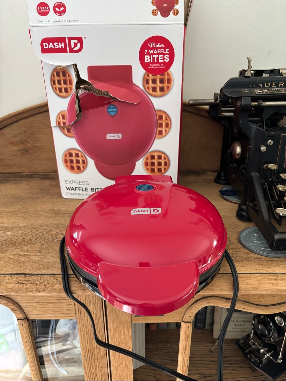 Dash Express Waffle Bites Maker - Red